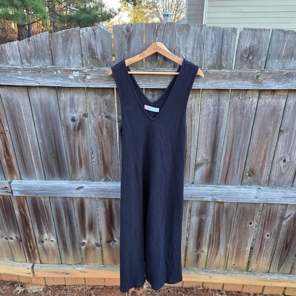 Free People FP Beach Black Knit Maxi Dress Small Oversized A-Line Sleeveless - Picture 5 of 16